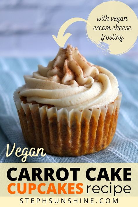 This cupcake recipe is based on the carrot cake cupcakes from my cupcake business. Those cupcakes had a cult-like following, so when I made these vegan, I had to ensure that they lived up to my famous (not-vegan) version. And I'm excited to say these definitely do that! Carrot Cake Cupcakes Recipe, Vegan Cake Frosting, Vegan Carrot Cake Cupcakes, Vegan Carrot Cake Recipe, Vegan Cream Cheese Frosting, Vegan Carrot Cake, Vegan Peanut Butter Cookies, Homemade Banana Pudding, Vegan Easter