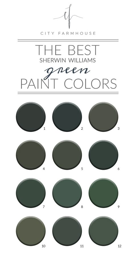 Sherwin Williams Green Paint Colors, Sherwin Williams Paint Colors Green, Green Exterior Paints, Sherwin Williams Green, Green Grey Paint, Sherwin Williams Paint, Black Paint Color, City Farmhouse, Pintura Exterior