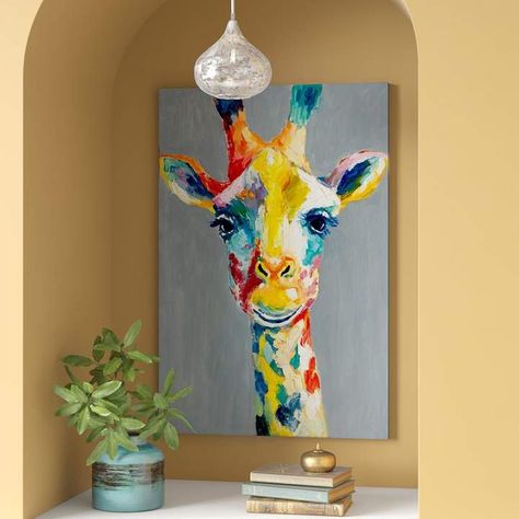 Colorful Giraffe, Giraffe Painting, Afrique Art, Banksy Art, Giraffe Art, Painting Art Projects, Animal Wall Art, Painting Projects, Animal Paintings