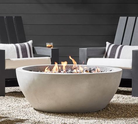 Fire Pits & Patio Heaters | Pottery Barn Airbnb Exterior, Firepit Deck, Round Propane Fire Pit, Round Fire Pit Table, Fire Pit Seating Area, Outdoor Fire Table, Natural Gas Fire Pit, Fire Pit Landscaping, Cozy Homes