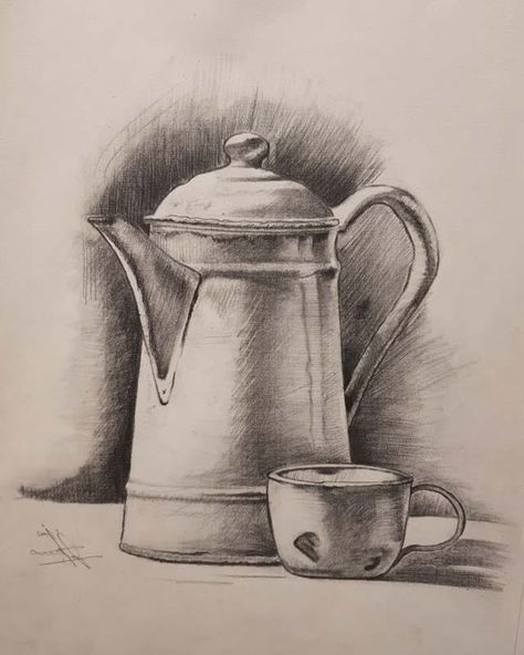 Still Life Pencil Shading, Easy Still Life Drawing, Still Life Sketch, Paper Sketch, Shading Drawing, Abstract Pencil Drawings, Pencil Drawings Of Animals, Sketching Tips, Pencil Shading