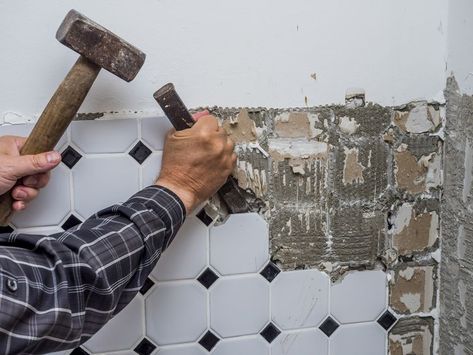 Can You Recycle and Reuse Ceramic Tiles? Remove Tile Backsplash, Removing Wall, Bathroom Wall Tiles, Tiles Uk, Tile Removal, Pebble Tile, Vinyl Tile Flooring, Victorian Bathroom, Tiles Price