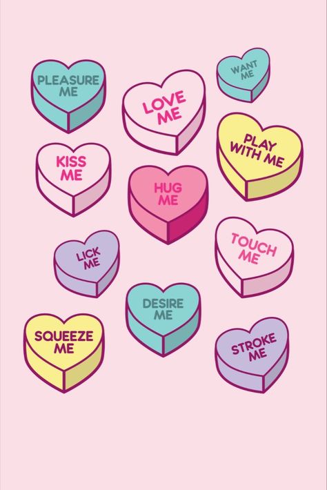 Conversation Candy Love Hearts Pattern Candy Print, Diy Valentine's Day Decorations, American Girl Doll Furniture, Peach Wallpaper, Anti Valentines Day, Candy Art, Heart Illustration, Valentine Cookies, Love Hearts