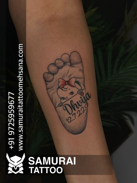 Baby Boy Tattoos For Mom, Baby Foot Tattoo, Tattoos For Your Son, Baby Tattoo For Dads, Foot Print Tattoo, Billy Paul, Mom Dad Tattoo Designs, Wrist Tattoo Cover Up