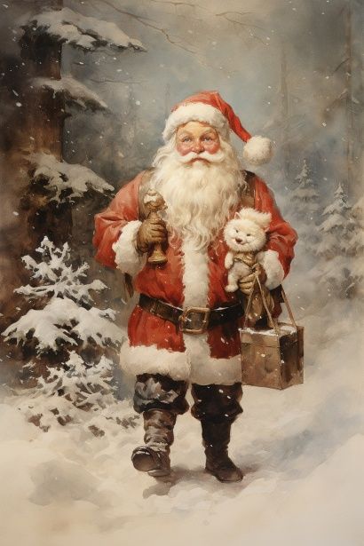 Free image of "Vintage Santa Greeting Card" by Circe Denyer Santa Clause Picture, Vintage Santa Clip Art, Retro Santa Images, Vintage Santa Images Free Printable, Santa Claus Pictures Image, Vintage Santa Images, Santa Images, Santa Claus Photos, Santa Claus Pictures