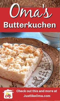 Omas German Recipes, German Kuchen Recipes Germany, German Streusel Cake, Just Like Oma Recipes, German Crumb Cake, German Kuchen Recipes, German Desserts Easy, Apple Kuchen Recipe German, Butter Kuchen Recipe