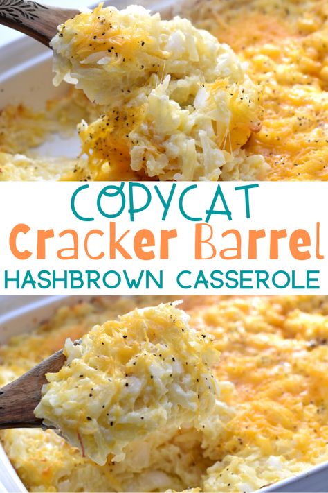 Copycat Cracker Barrel Hashbrown, Copycat Cracker Barrel Hashbrown Casserole, Cracker Barrel Hashbrown, Hashbrown Casserole Easy, Cracker Barrel Hashbrown Casserole, Copycat Cracker Barrel, Cracker Barrel Recipes, Hashbrown Casserole Recipe, Breakfast Sides Dishes