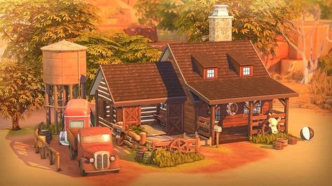 Teeny Tiny Ranch 🛻 | Patreon Tiny Ranch House, Sims 4 Ranch House, Sims 4 Ranch Cc, Sims 4 Ranch, Sims Room, Sims Inspiration, Sims 4 Speed Build, House Ranch, Sims Houses