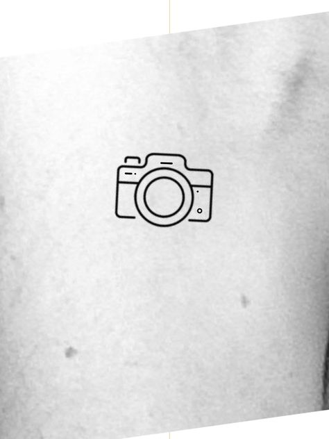 Camera Outline Tattoo, Small Camera Tattoo, Photographer Tattoo Ideas, Rome Tattoo, Camera Outline, Film Tattoo, Camera Tattoo Design, Photography Tattoos, Photographer Tattoo