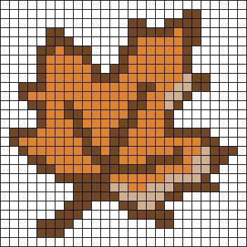 Alpha pattern #54708 | BraceletBook Autumn Leaves Cross Stitch, Autumn Tapestry Crochet, Autumn Alpha Patterns, Leaf Alpha Pattern, Pumpkin Alpha Pattern, Simple Crochet Tapestry Pattern, Fall Alpha Patterns, Leaf Pixel Art, Pixel Art Autumn