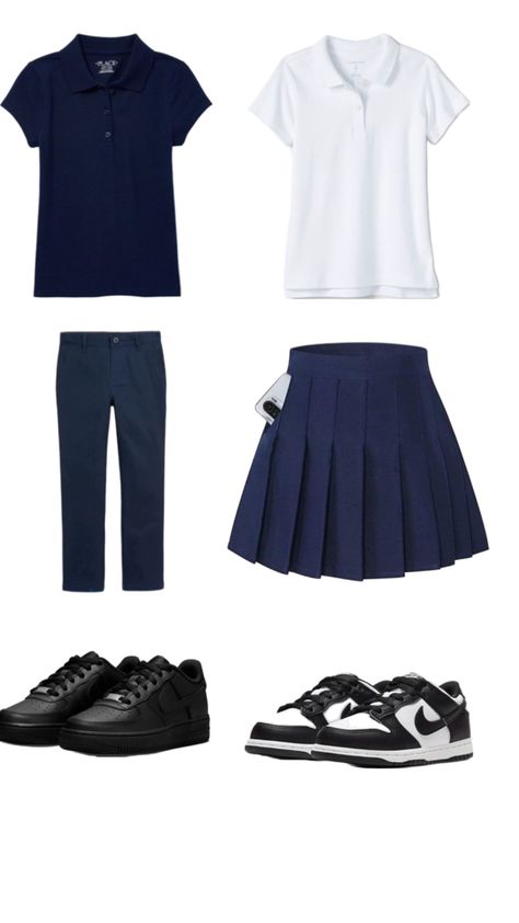 Pleated School Uniform Skort For Summer, Pleated Short Length Skort For School Uniform, Pleated Short Skirt For School Uniform, School Uniform Style Pleated Short Skirt, Secondary School Uniform Uk, 27 Piece Hairstyles, Navy Blue Outfit, School Dr, 27 Piece