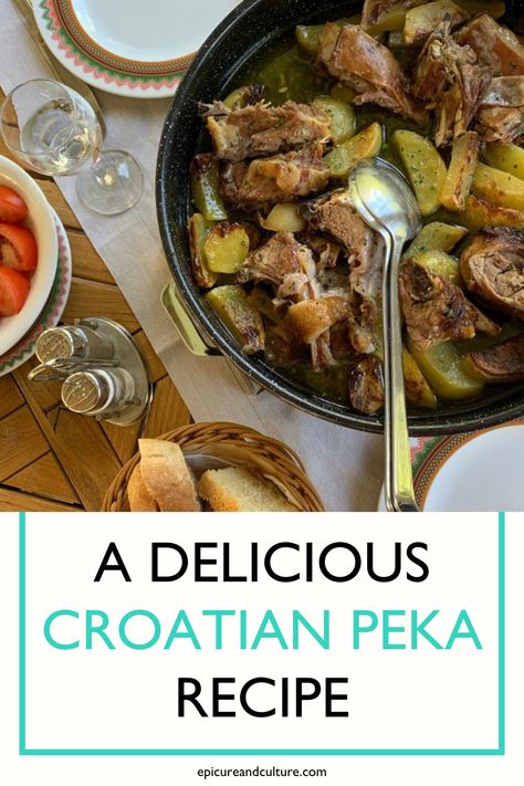 Croatian peka dish Croatian Peka Recipes, Peka Croatian Recipe, Croatian Dinner Recipes, Croatia Recipes, Smoked Lamb, Lamb Shank Recipe, Croatian Food, Europe Food, Hot Coals