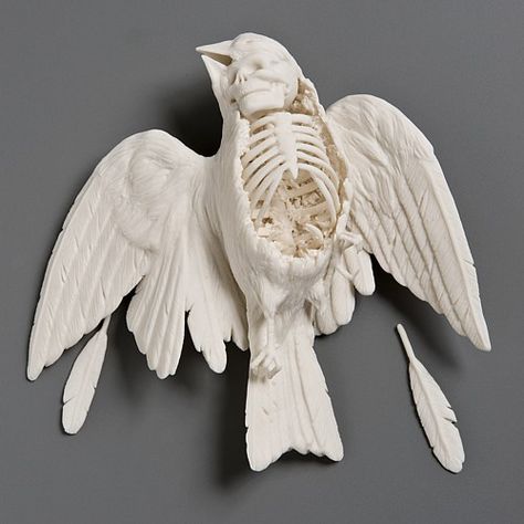 Kate Macdowell, Bird Skeleton, Kunstjournal Inspiration, Sculptures Céramiques, Bird Skull, 캐릭터 드로잉, Ceramic Birds, Sculpture Installation, The Shape