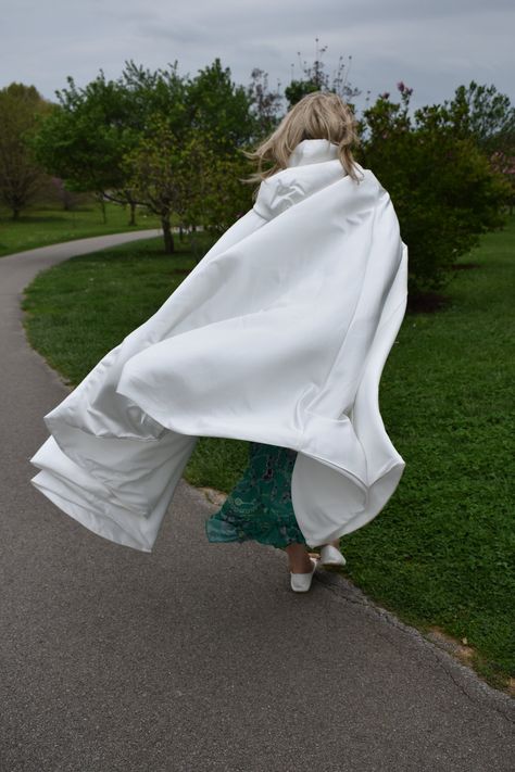 https://flic.kr/p/25UMGKo | Wearing my white cape on a breezy day Cape Poses Reference, Cape Blowing In Wind Reference, Cape Pose Reference, Cape In Wind, Cape Poses, Cape In The Wind, Cape Drawing References, Wind Reference, Cape Reference