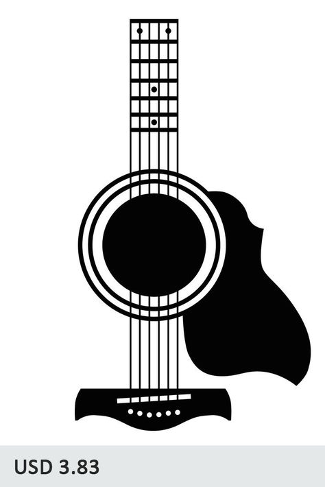 Svg For Tumblers, Guitar Svg, Musical Instruments Drawing, Vinyl Printer, Clever Logo Design, Guitar Illustration, Music Svg, Guitar Wall Art, Tumbler Svg