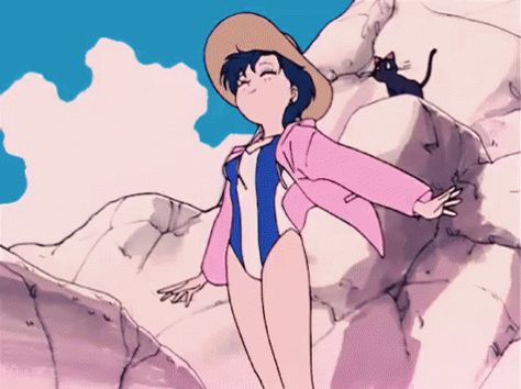 Moon Gif, Sailor Moon Gif, Sailor Moon Fashion, Sailor Moon Screencaps, Moon Beach, Anime Summer, Minako Aino, Sailor Moon Aesthetic, Sailor Suit