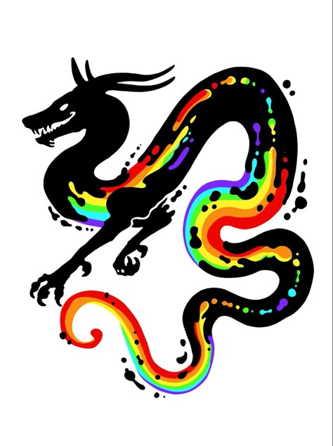 Pride Dragons, Rainbow Dragon, Rainbow Drawing, Trippy Designs, Posca Marker, Creepy Tattoos, Dragon Tattoo Designs, Cute Animal Drawings Kawaii, Dragon Drawing