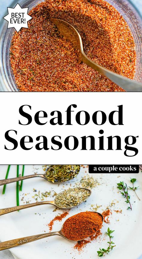 Here's how to make the best seafood seasoning! This homemade mix is easy to make and takes salmon and shrimp to new heights. #seafoodseasoning #seasoningblend #seafood #seafoodrecipes #diyseasoning Grilled Fish Sandwich, Shrimp Taco Seasoning, Whole Fish Recipes, Paprika Recipes, Fish Marinade, Grilled Fish Recipes, Homemade Seasoning, Dry Rub Recipes, Salmon And Shrimp