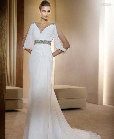 Greek Style Wedding Dress, Greek Wedding Dresses, Grecian Wedding, Chiffon Wedding Gowns, Wedding Dress 2013, Chiffon Wedding Dress, White Wedding Dress, Wedding Dress Train, Greek Wedding