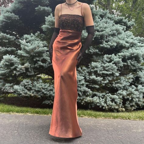 Copper Prom Dress, New Trendy Outfits, Brown Prom Dress, Abi Ball, Making Assumptions, Vision Board Fashion, Prom 2022, Strapless Evening Dress, Dress Square Neck