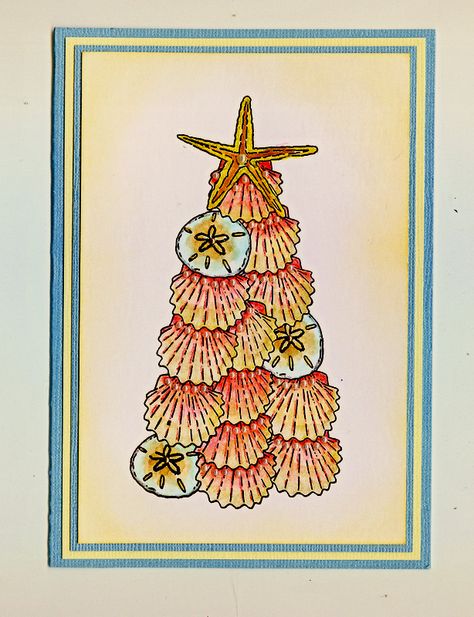 Aussie Christmas Craft, Tropical Christmas Card, Australiana Christmas Cards Handmade, Australian Christmas Ornaments, Australian Christmas Cards, Shell Tree, Valentines Day Cards Diy, Derwent Water, Aussie Christmas