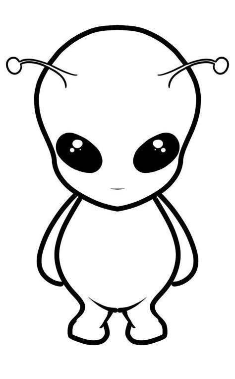 Alien Nose Drawing, How To Draw A Cute Alien, Cute Alien Tattoo, Cute Alien Art, Doodle Alien, Atlas Drawing, Alien Invasion Art, Bugs Cartoon, Tattoo Alien