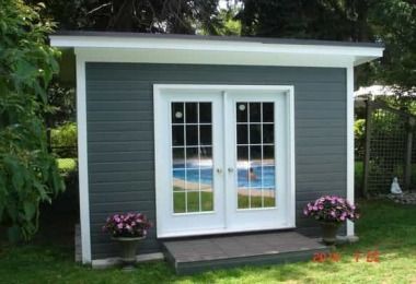 Catalina | Pool Cabanas | Summerwood Products Flat Roof Shed, Pool House Shed, Garden Shed Kits, Pool Cabanas, Pool Shed, Modern Shed, Studio Shed, Cheap Sheds, Mississauga Ontario