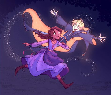 Asha And Star Boy Fanart, Cursed Disney, Amor Random, Obsession Art, Fariy Tale, Disney Cuties, Disney Theory, Sette Nani, Star Boy