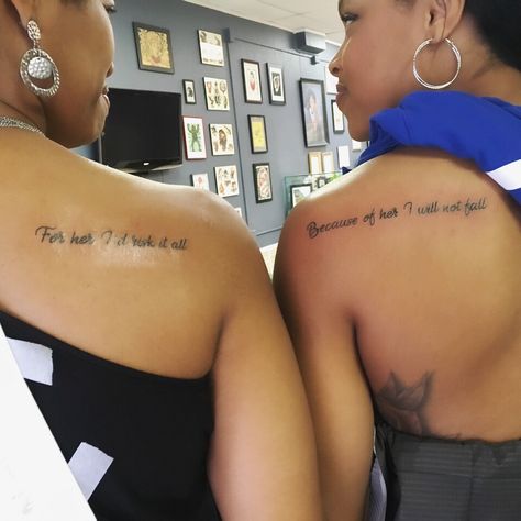 For Her I’d Risk It All Tattoo, For Him Id Risk It All Tattoo, For Her Id Risk It All Tattoo, For Them Id Risk It All Tattoo, Risk It All Tattoo, Long Distance Tattoo Ideas, Distance Tattoos, Bestie Tats, Fall Tattoo