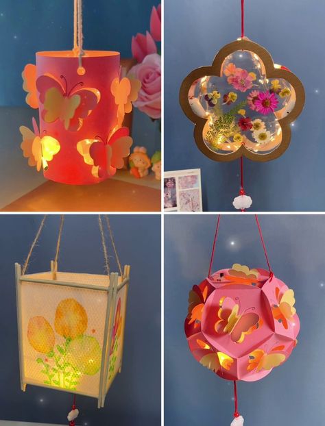 Easy Vesak Lantern Ideas, Easy Diwali Lantern, Lantern Ideas Paper, Diy Lantern Lamp, Latern Making Competition, How To Make Lamps At Home Diy, Easy Lantern Diy, Creative Lantern Ideas, Lamp Making Ideas