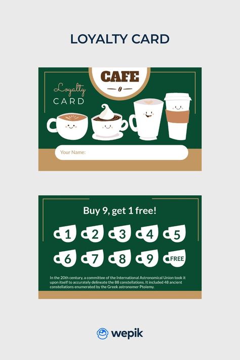 Gift the 10th coffee with this loyalty card. Pick this template and customize it for free with our online editor. Sign up to download your design. Try it! Cafe Loyalty Card Design, Coffee Loyalty Card Design, Coffee Loyalty Card, Green Coffee Shop, Gym Ads, Loyalty Card Coffee, Loyalty Card Design, Coffee Gift Card, Menu Stand