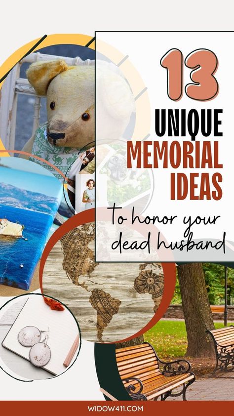 There are lots of creative ideas to honor your dead husband through keepsakes, tributes, and dedications. If you’re looking for unique ways to ensure your husband’s memory lives on, consider these one-of-a-kind ideas. Grief acceptance | accepting in grief | grief and acceptance | acceptance stage of grief | acceptance in grief | Journey of grief | journey through grief | journeying through grief | healing widow Unique Memorial Tattoos For Husband, Memorial Crafts For Loved Ones Diy, Widow Quotes, Husband Tattoo, Small American Flags, Memorial Ideas, Keepsake Books, Memorial Tattoos, Memory Books