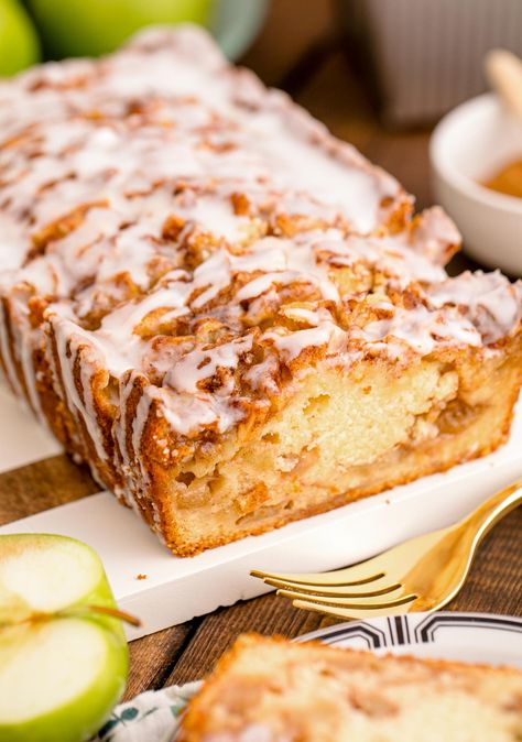 Loaf Breads, Cinnamon Loaf, Domestic Geek, Seasonal Baking, Apple Fritter Bread, Apple Fritter, Apple Bread, Mini Loaf, Apple Fritters