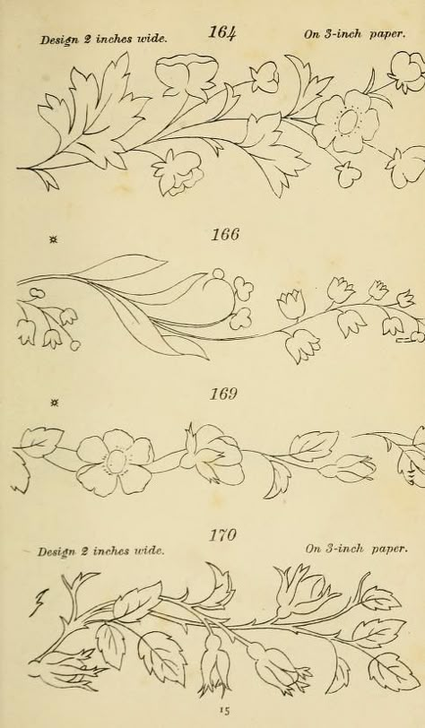 Drawings Of Flowers, Penanda Buku, Ornament Drawing, 3 Number, Art Nouveau Illustration, Pola Sulam, 자수 디자인, Flower Motif, Illuminated Manuscript