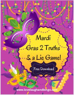 Mardi Gras 2 Truths and a Lie Game - Mardi Gras Assisted Living, Mardi Gras Games For Seniors, Mardi Gras Activities For Seniors, Mardi Gras Games For Adults, March Activities For Seniors, Mardi Gras Party Games, Mardi Gras Games, 2 Truths And A Lie, Mardi Gras Activities