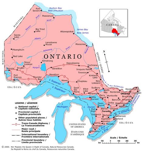 Ontario Map Ontario Map, Capital Of Canada, Trout Lake, Kawartha Lakes, Canada Map, Visit Canada, Canadian History, Lake Ontario, Grade 3