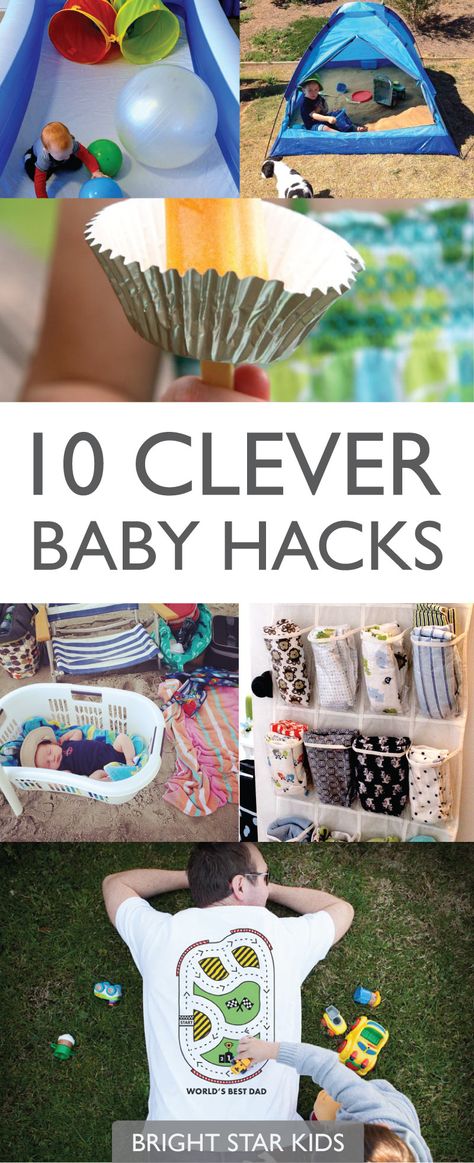 Handy baby hacks // clever tips and tricks Baby Gear Storage, Baby Rolling Over, Foto Newborn, Star Kids, Diy Bebe, Kid Hacks, Baby Sleep Problems, Foto Baby, Bright Star