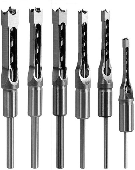 Square Hole Mortise Chisel Drill Bit Tools, HSS Woodworking Hole Saw Mortising Chisel Drill Bit Set Twist Drill, Different Sizes 1/4" 5/16" 3/8" 1/2" 9/16" 5/8"(6pcs) - - Amazon.com Mortising Machine, Mortise Chisel, Woodworking Drill Bits, Woodworking Square, Wood Chisel, Wood Drill Bits, Chisel Set, Drill Press, Rotary Tool