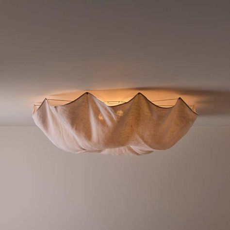 'Celestia' Ceiling Light by Tobia Scarpa for Flos For Sale at 1stDibs Fabric Light Fixture, Fabric Pendant Light, Fabric Chandelier, Brass Monkey, Tobia Scarpa, Fabric Pendant, Tent Lighting, Fabric Light, Draped Fabric