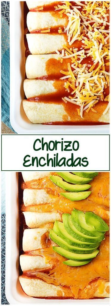 Warm and comforting chorizo enchiladas smothered in gooey, melted cheese and spicy red sauce. The perfect go-to dish for your next Fiesta Friday dinner! #Tex-Mex  #FiestaFriday #enchiladas #chorizo #yummy via @berlyskitchen Chorizo Enchiladas, Spicy Red Sauce, Tomatoes And Eggs, Chicken Jambalaya, Friday Dinner, Shredded Chicken Tacos, Italian Sausage Pasta, Chorizo Sausage, Pan Dinners