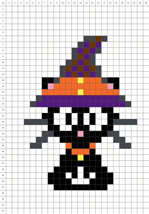 Cute Halloween Pixel Art, Halloween Pixel Art Pattern, Pixel Art Ideas Halloween, Pixel Halloween Art, Pixel Art Pattern Halloween, Halloween Pixelart, Halloween Pixel Art Grid, Pixel Art Chat, Pixel Art Halloween