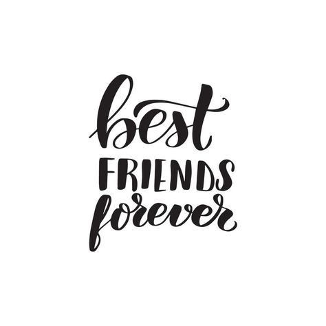 Best Friend Calligraphy, Best Friend Letters, Bff Forever, Tshirt Prints, Calligraphy Illustration, Wedding Scrapbooking, Wedding Scrapbooking Layouts, Love Scrapbook, Happy Friends