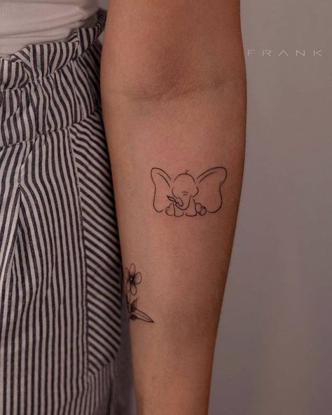 Dumbo Tattoo, Wanderlust Tattoo, Finger Tattoo For Women, Best Tattoos For Women, 4 Tattoo, Elephant Tattoos, Baby Tattoos, Disney Tattoos, Little Tattoos