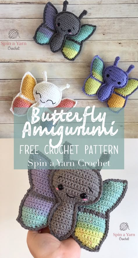 Free Crochet Pattern Crochet Ragdoll Animal Free Pattern, Flat Crochet Patterns Free, Crochet Ragdoll, Butterfly Amigurumi, Crocheted Stuffed Animals, Crochet Phone Cases, Pattern Butterfly, Pola Amigurumi, Amigurumi Ideas