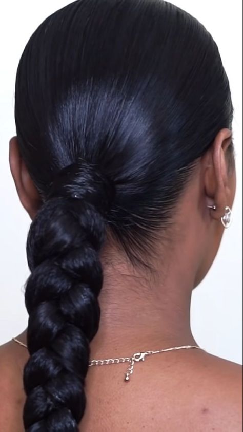 Sleek Low Braided Ponytail, Sleek Ponytail Braid, Low Braided Ponytail, Knotted Braid, Ponytail Braided, Beauty Maintenance, Braid Tutorials, Sleek Braided Ponytail, Sleek Braid