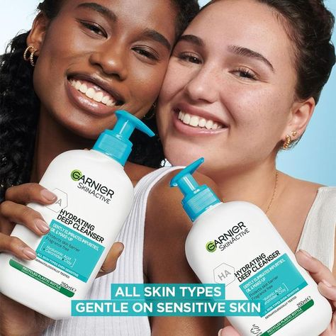 Garnier Gentle Deep Face Cleanser, With Hydrating Hyaluronic Acid, Protecting Ceramides, Purifying Clay, Fragrance Free, Suitable For Sensitive Skin, Pure... Garnier Pure Active, Garnier Skin Active, Hydrating Cleanser, Purim, Beauty Room, Fragrance Free, Face Cleanser, Recycle Plastic Bottles, Skin Protection