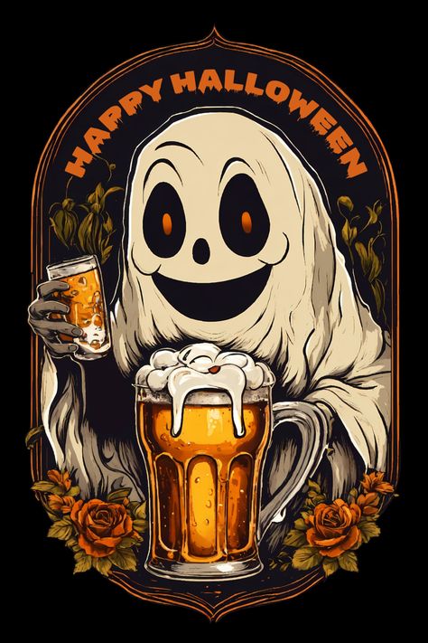 Happy Halloween Ghost Beer Long Sleeve T-Shirt Halloween Beer, Halloween Artwork, Halloween Long Sleeve, Halloween Ghost, Halloween Ghosts, Long Sleeve T Shirts, Sloth, Happy Halloween, Long Sleeve T Shirt