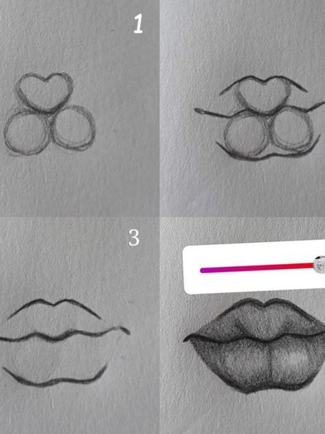 Mouth Sketch Tutorial, Lip Tutorial Drawing, Art Illusions, Lips Sketch, Lip Tutorial, Drawing Tutorial Face, Nose Drawing, Amazing Body, Lips Drawing