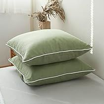 Green Pillow Covers, Green Pillows, Euro Pillow Shams, Euro Shams, Bed Duvet Covers, White Trim, Basic Style, Decorative Pillow Covers, Home Decor Styles