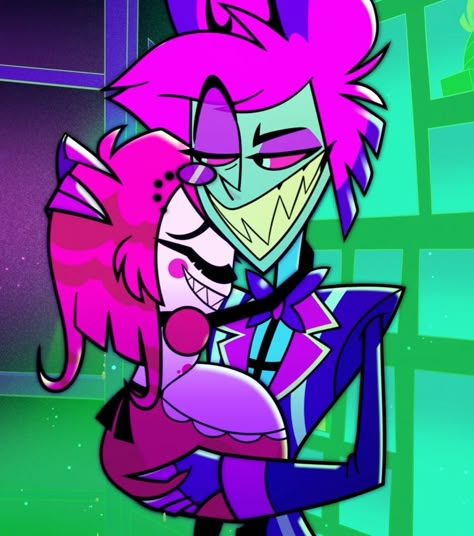 I know he's probably being manipulative but Niffty looks very comfortable and it's adorable Walpapers Cute, Hotel Trivago, H Hotel, Alastor Hazbin Hotel, Vivziepop Hazbin Hotel, Oui Oui, Hotel Art, A Hug, Hazbin Hotel